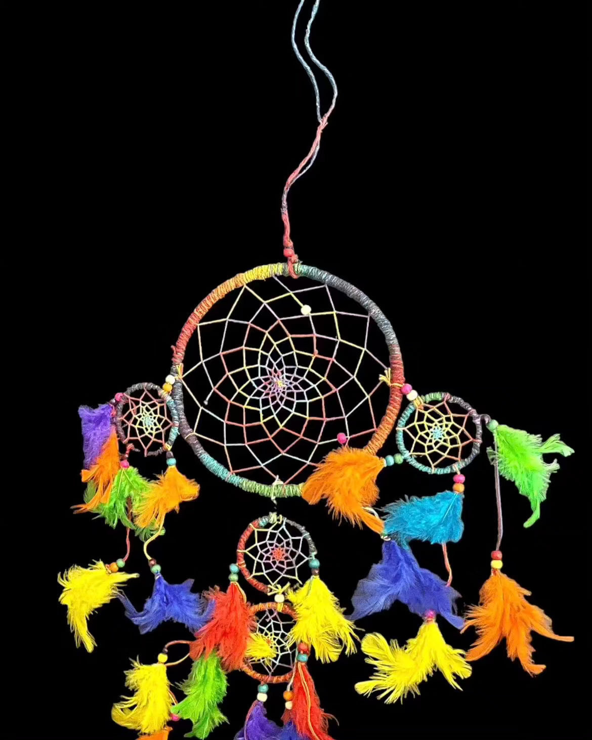Large Multi Colourful Rainbow Dreamcatchers Rainbow Feather And Evil Eye Dream catcher - Premium from Nepsera Collection - Just $20.00! Shop now at Nepsera Collection
