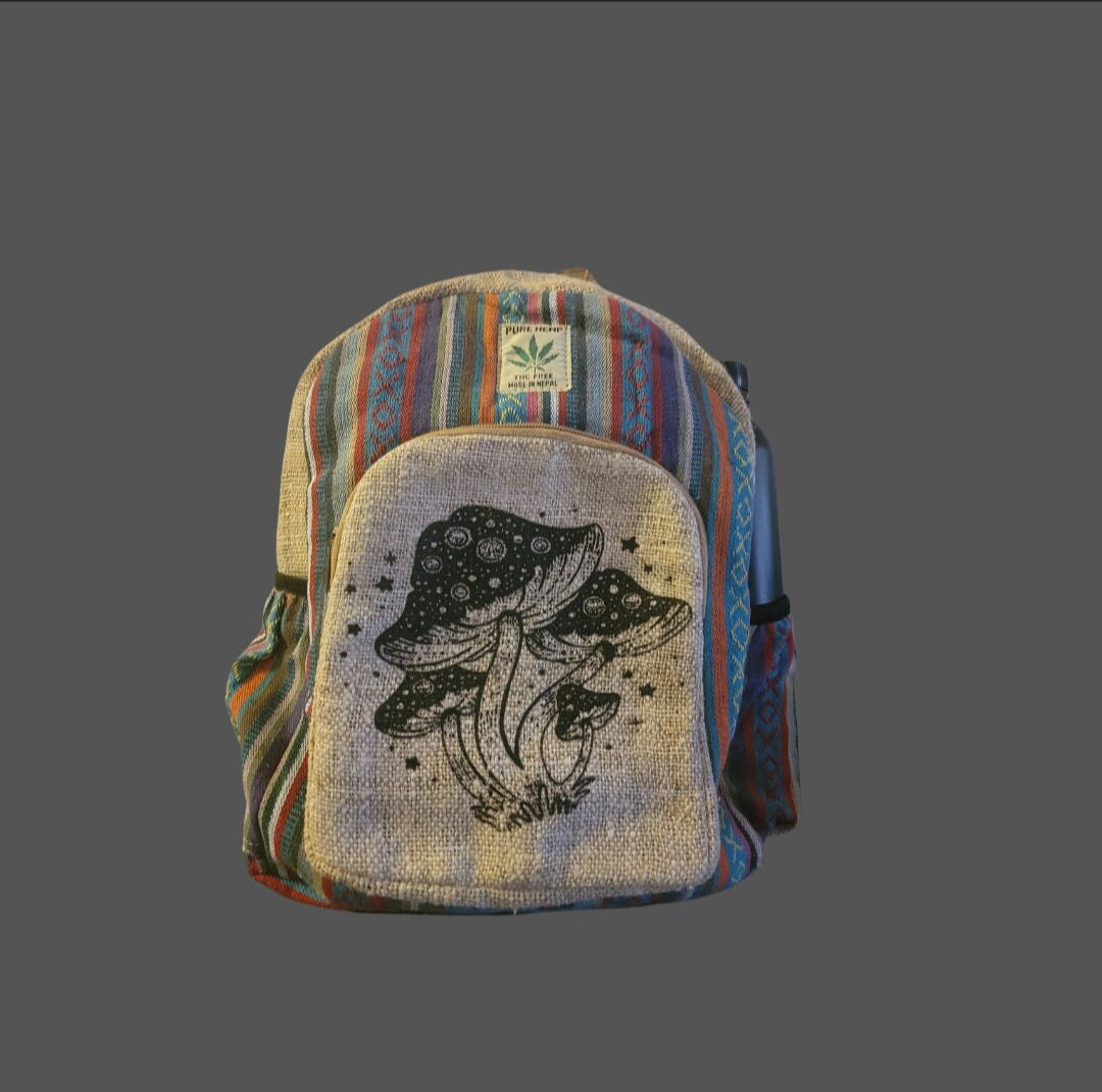 Mushrooms printed biho hippie Mid-Size bagpack - Premium from Nepsera Collection - Just $35.00! Shop now at Nepsera Collection