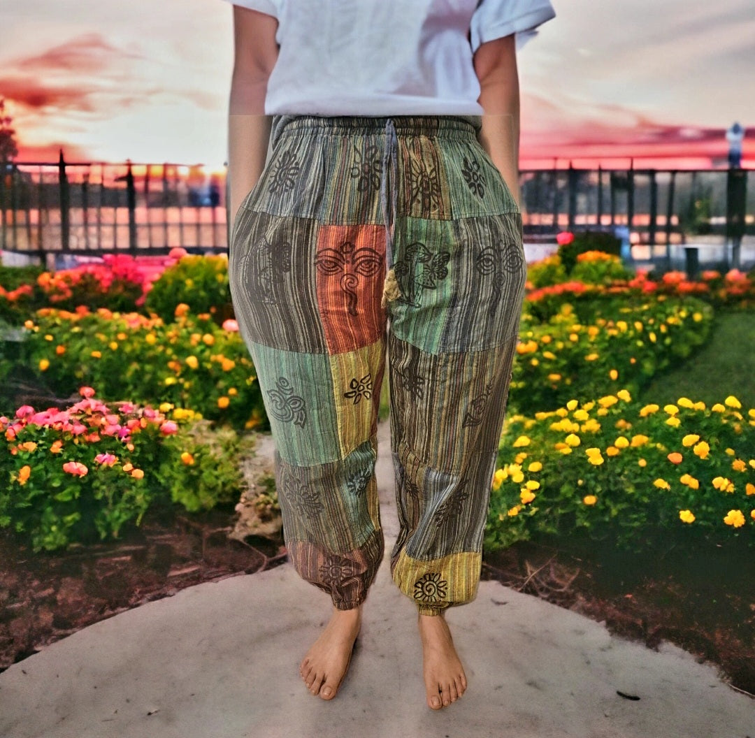 Patchwork Casual Cotton Trousers Hippie Yoga Pants Festival - Premium from Nepsera Collection - Just $25! Shop now at Nepsera Collection