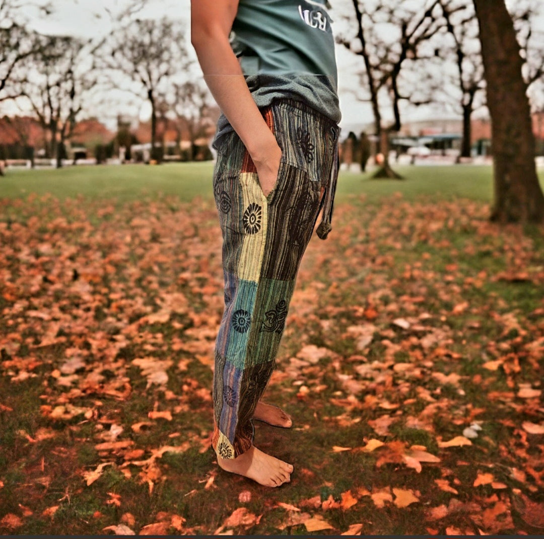 Patchwork Casual Cotton Trousers Hippie Yoga Pants Festival - Premium from Nepsera Collection - Just $25! Shop now at Nepsera Collection