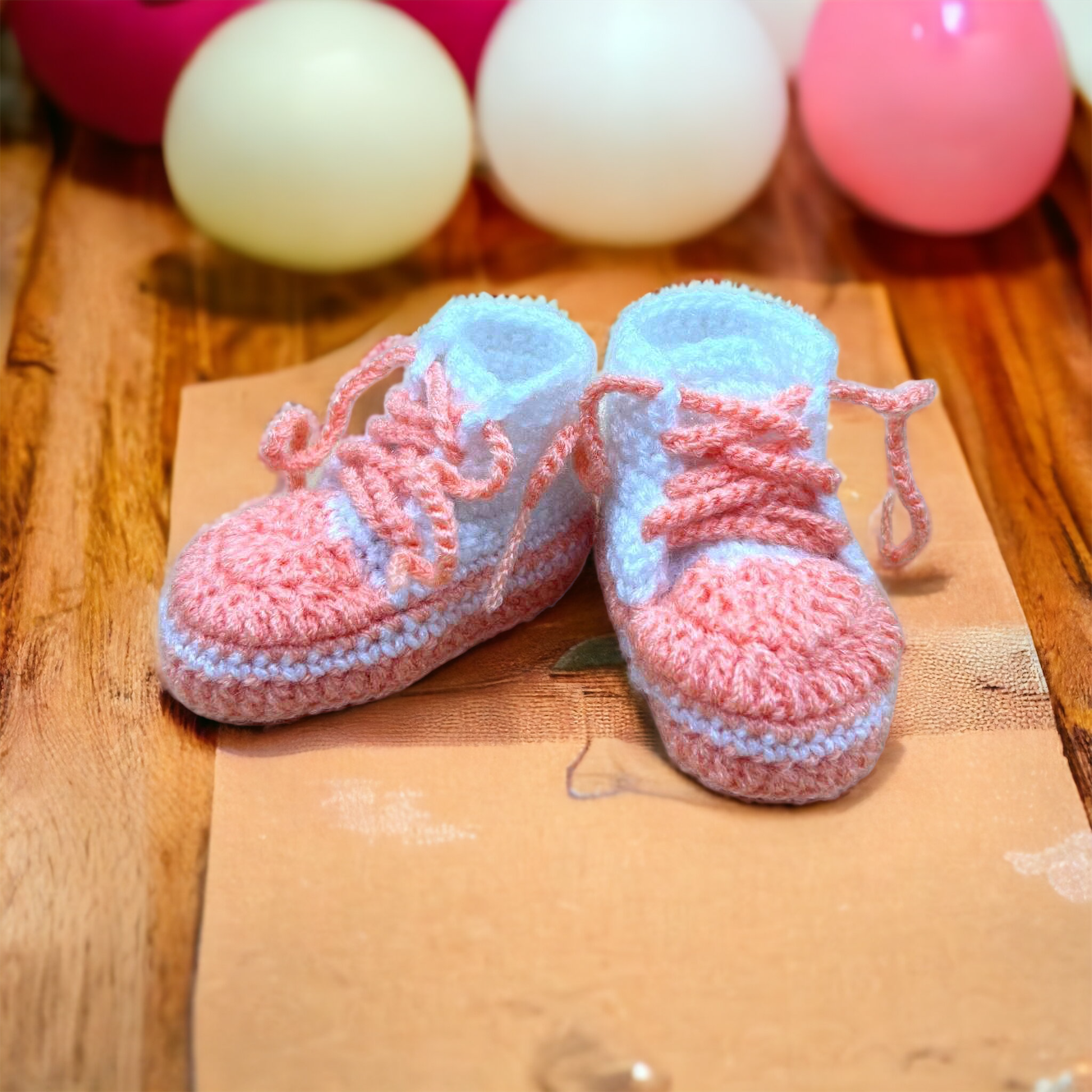 Little baby shoes. Hand knitted first sneakers for newborn boy or girl. Crochet handmade bootees. - Premium  from Aamui Nepal - Just $20.00! Shop now at Nepsera Collection