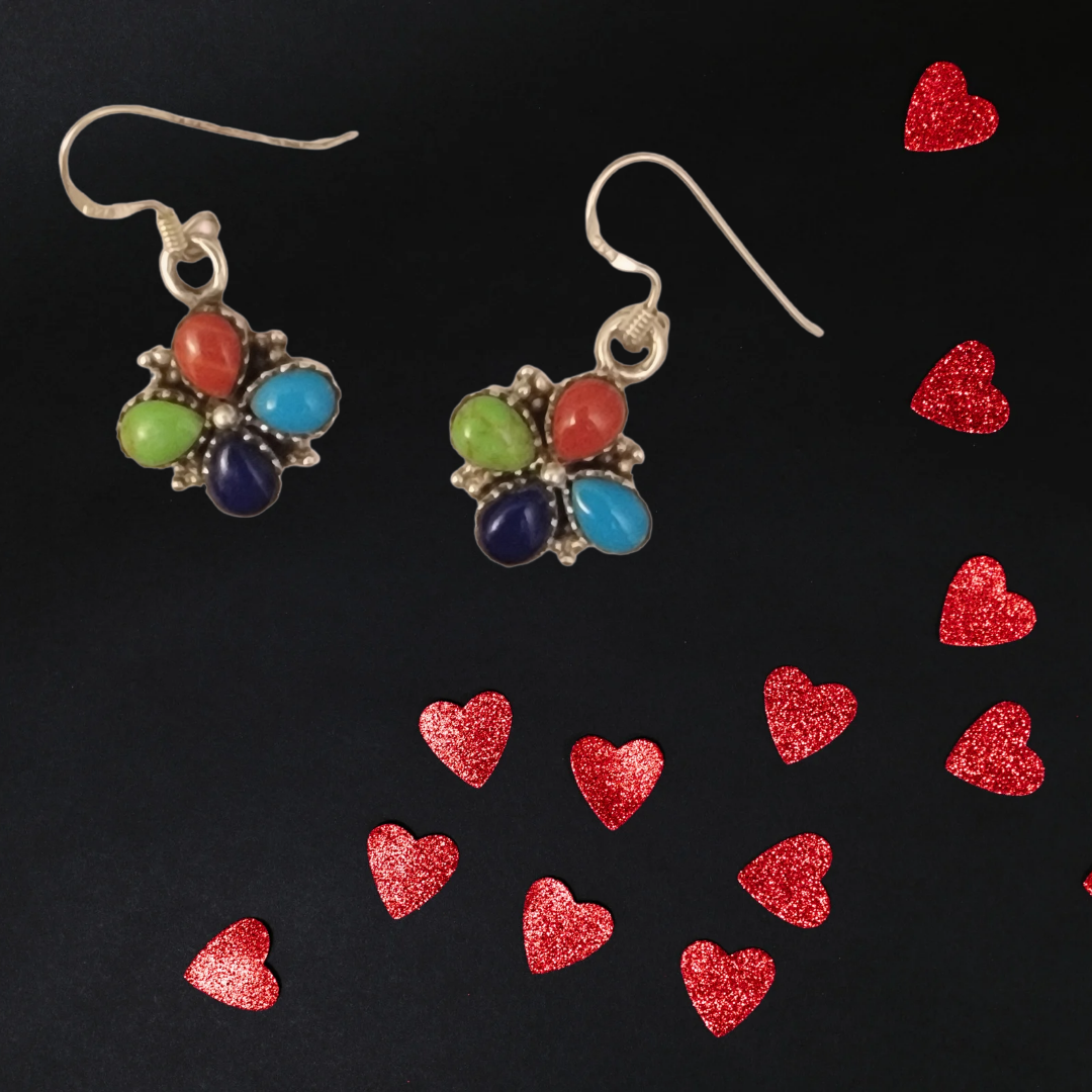 Handmade Aged Sterling Silver Multicolor Earrings. - Premium from Nepsera Collection - Just $20.00! Shop now at Nepsera Collection