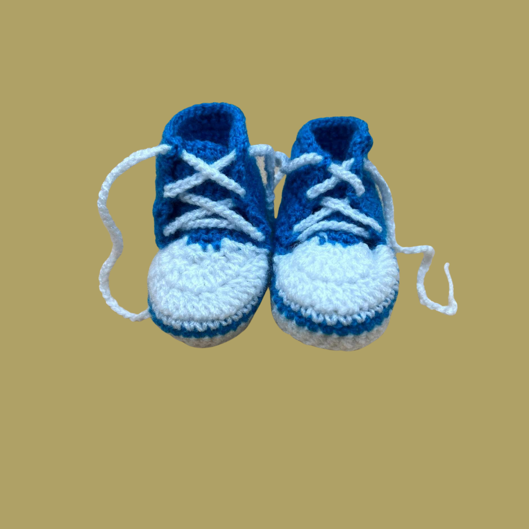 Little baby shoes. Hand knitted first sneakers for newborn boy or girl. Crochet handmade bootees. - Premium  from Aamui Nepal - Just $20.00! Shop now at Nepsera Collection