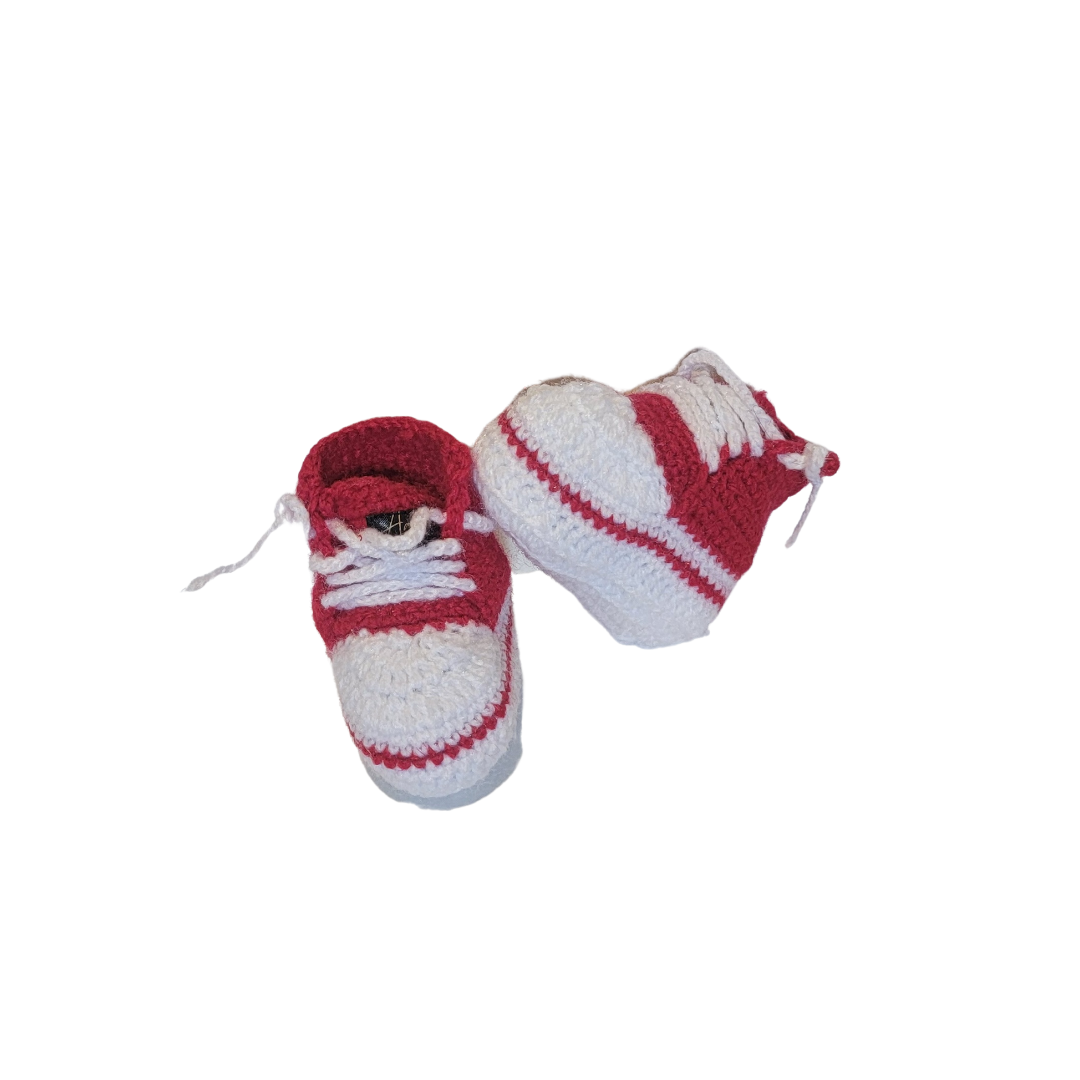 Little baby shoes. Hand knitted first sneakers for newborn boy or girl. Crochet handmade bootees. - Premium  from Aamui Nepal - Just $20.00! Shop now at Nepsera Collection