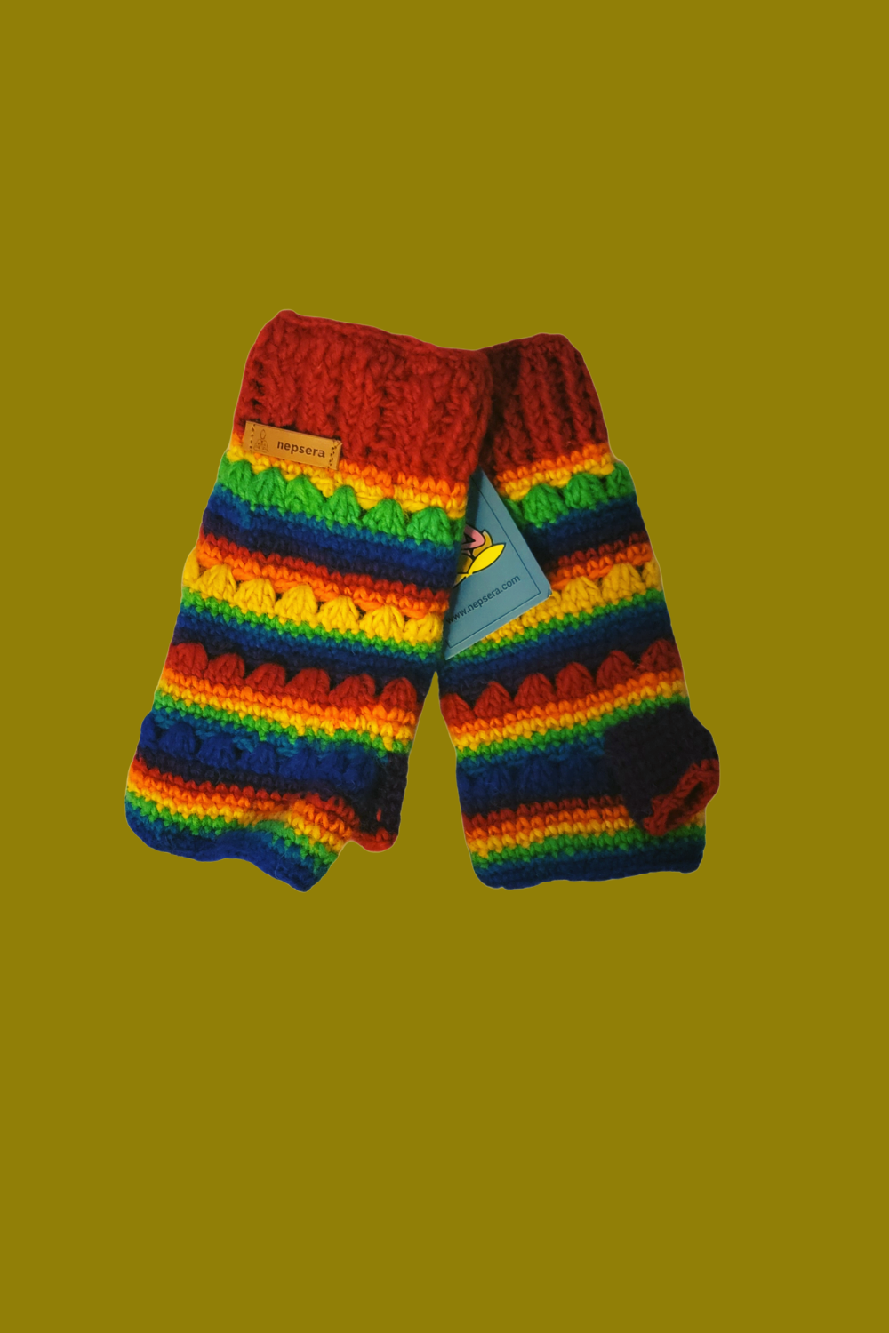 Rainbow Color Fingerless Wool Knitted Gloves - Premium from Nepsera Collection - Just $20.00! Shop now at Nepsera Collection