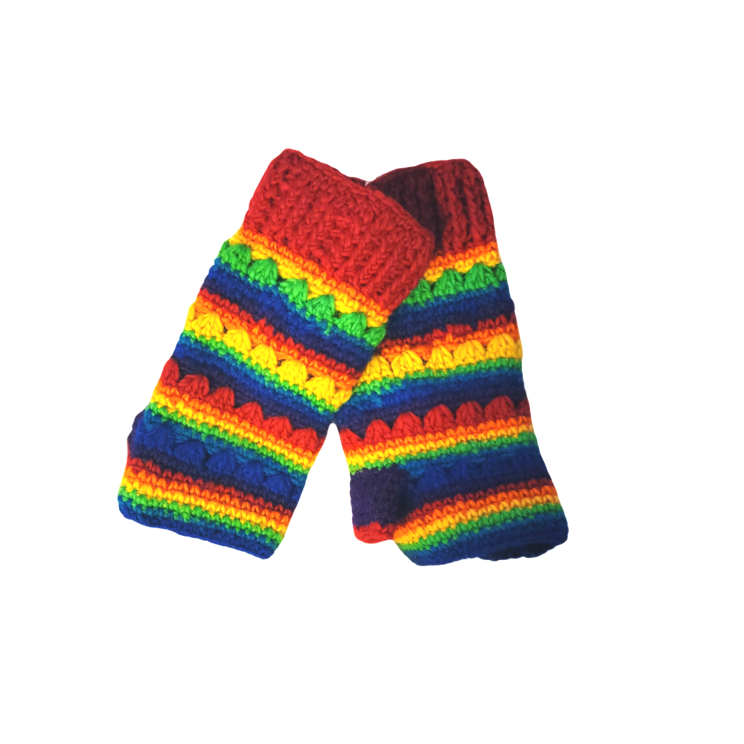 Rainbow Color Fingerless Wool Knitted Gloves - Premium from Nepsera Collection - Just $20.00! Shop now at Nepsera Collection