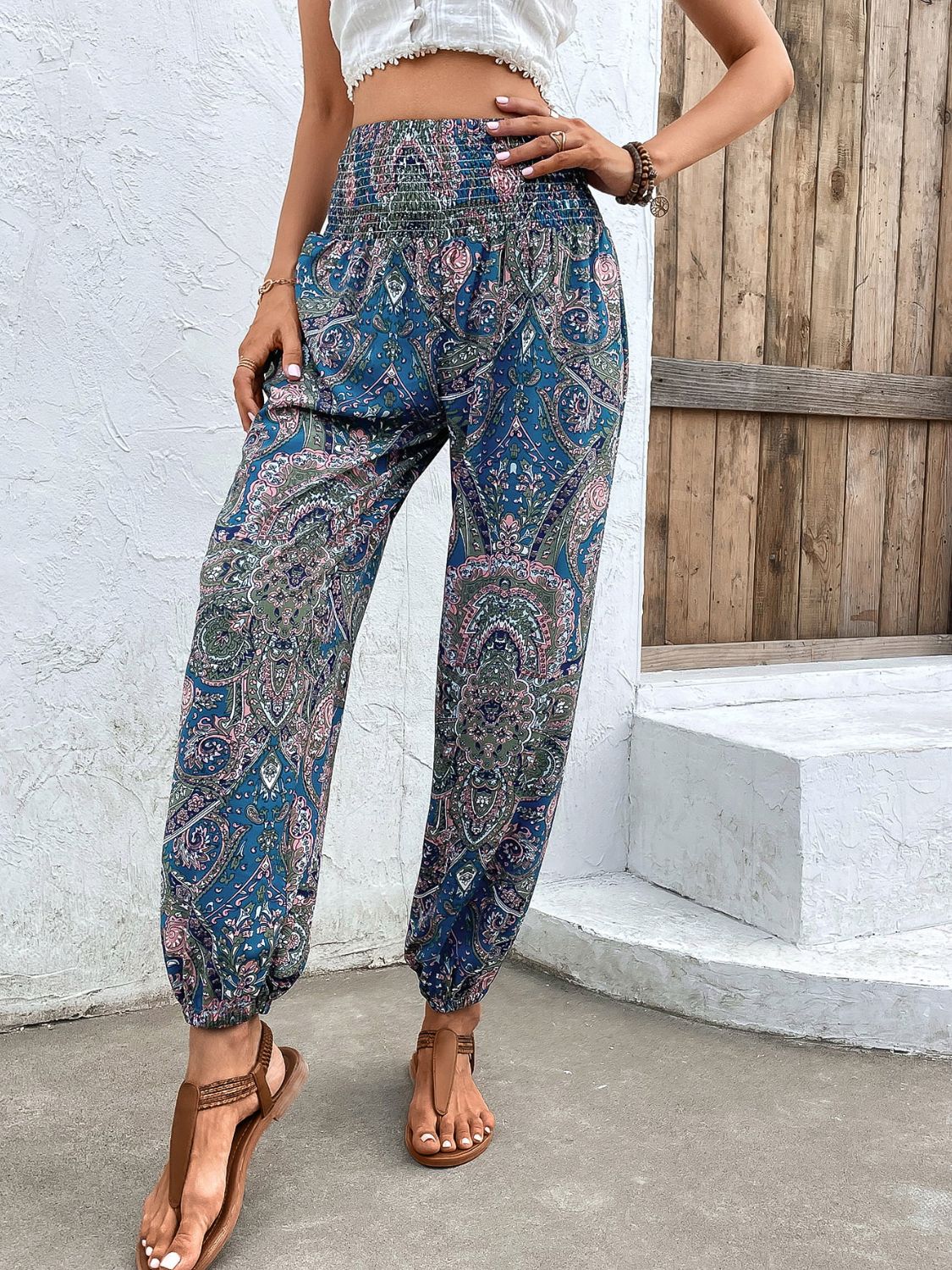 Printed Smocked Waist Pants - Premium Apparel & Accessories from Nepsera Collection - Just $25.00! Shop now at Nepsera Collection