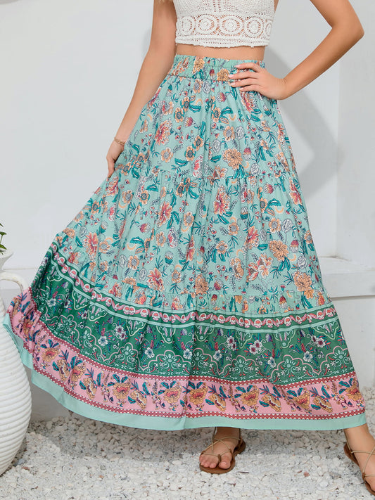 Bohemian Print Smocked Waist Maxi Skirt - Premium Boho from Trendsi - Just $38! Shop now at Nepsera Collection