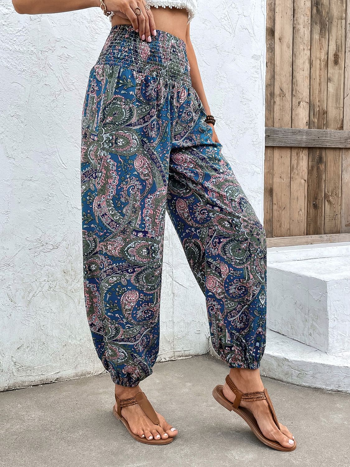 Printed Smocked Waist Pants - Premium Apparel & Accessories from Nepsera Collection - Just $25.00! Shop now at Nepsera Collection