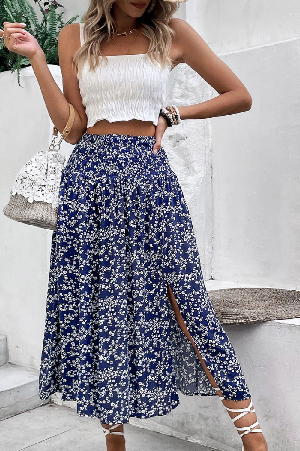 Ditsy Floral Slit High Waist Skirt - Premium Boho Dress from Nepsera Collection - Just $30.00! Shop now at Nepsera Collection