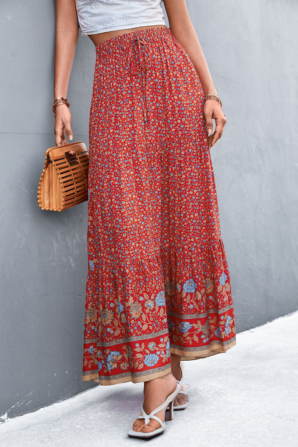Floral Tied Maxi Skirt - Premium Boho from Nepsera Collection - Just $30.00! Shop now at Nepsera Collection