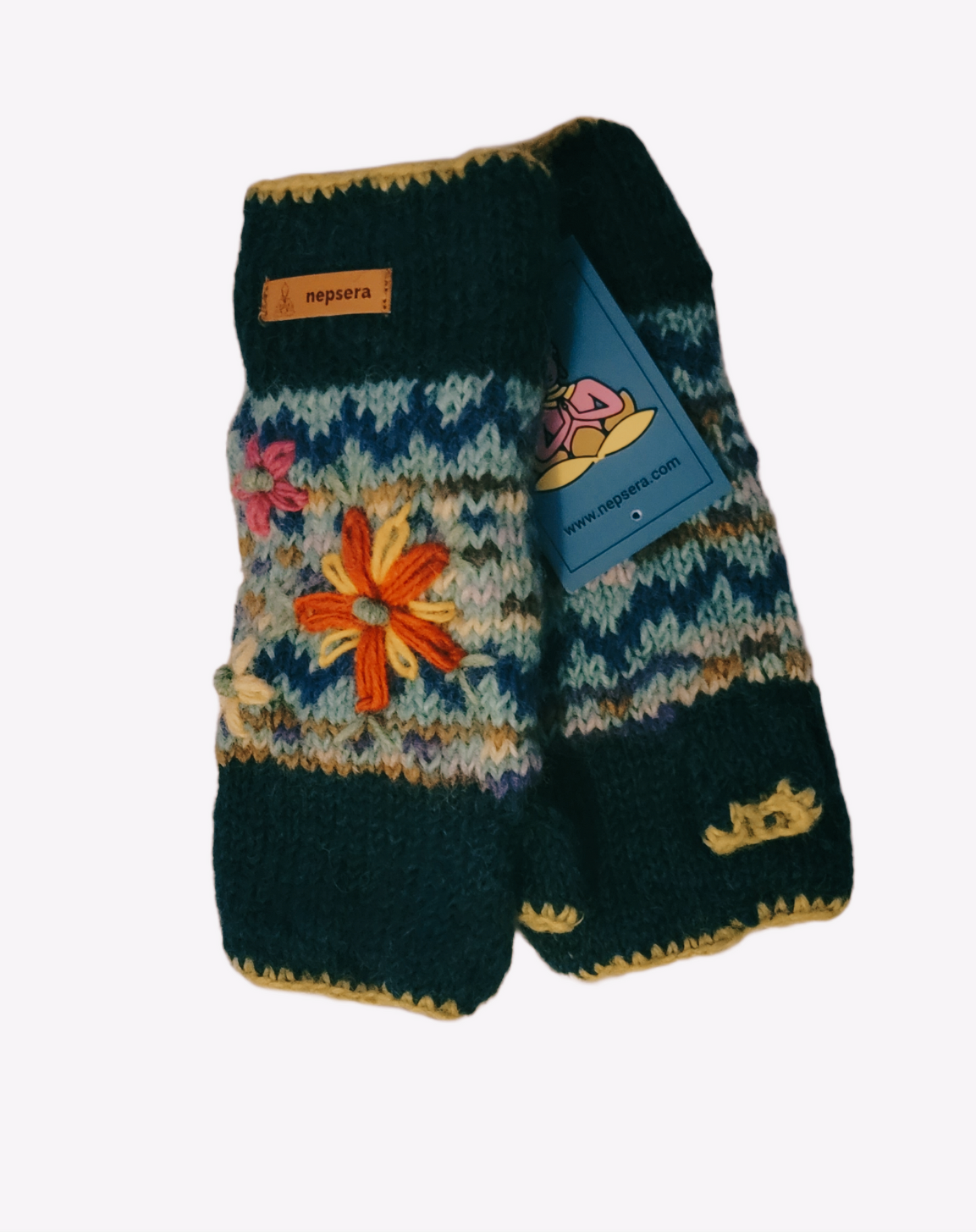 Flower Embroidered Knitted Wool Wrist Warmers
. - Premium  from Nepsera Collection - Just $20.00! Shop now at Nepsera Collection