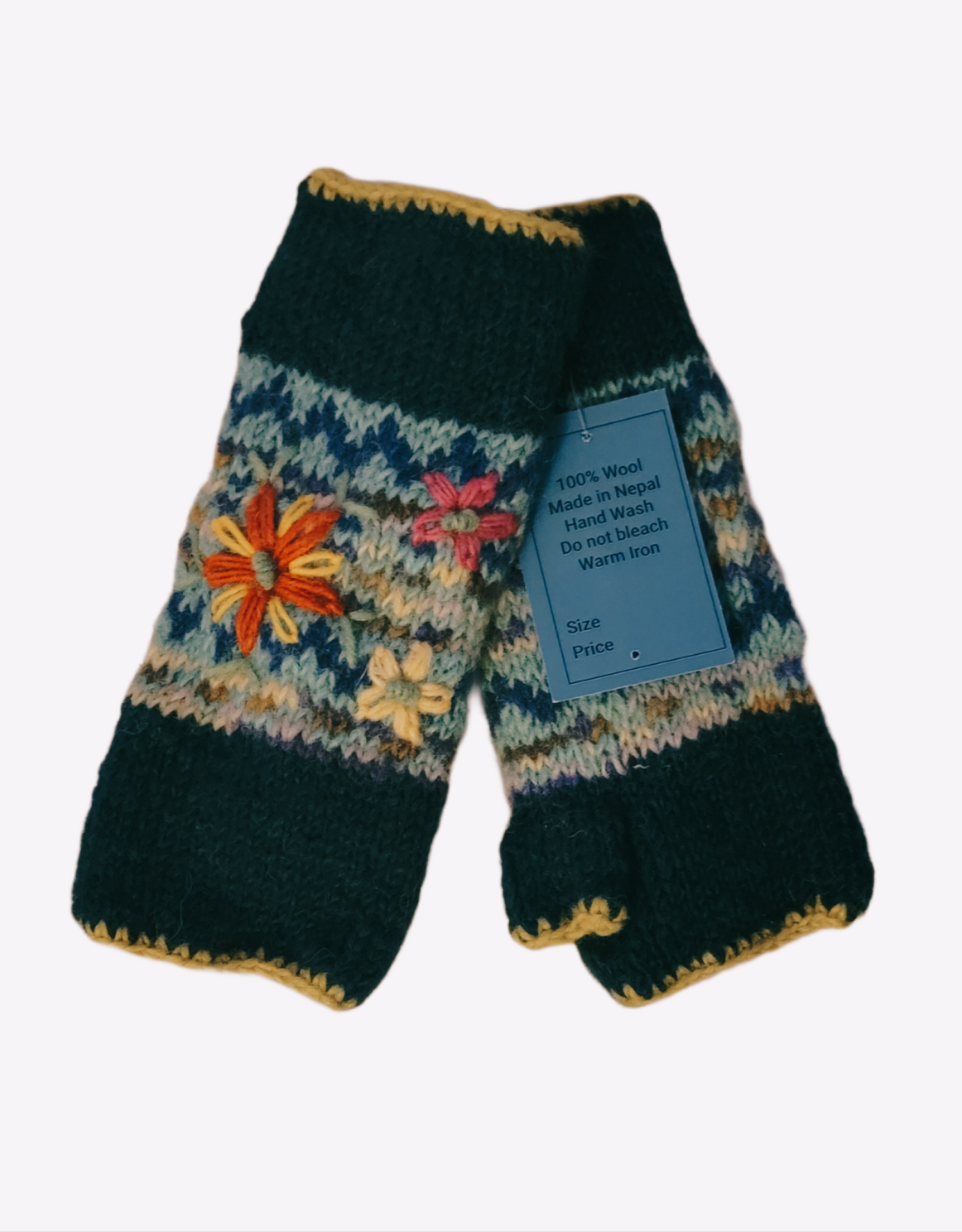 Flower Embroidered Knitted Wool Wrist Warmers
. - Premium  from Nepsera Collection - Just $20.00! Shop now at Nepsera Collection