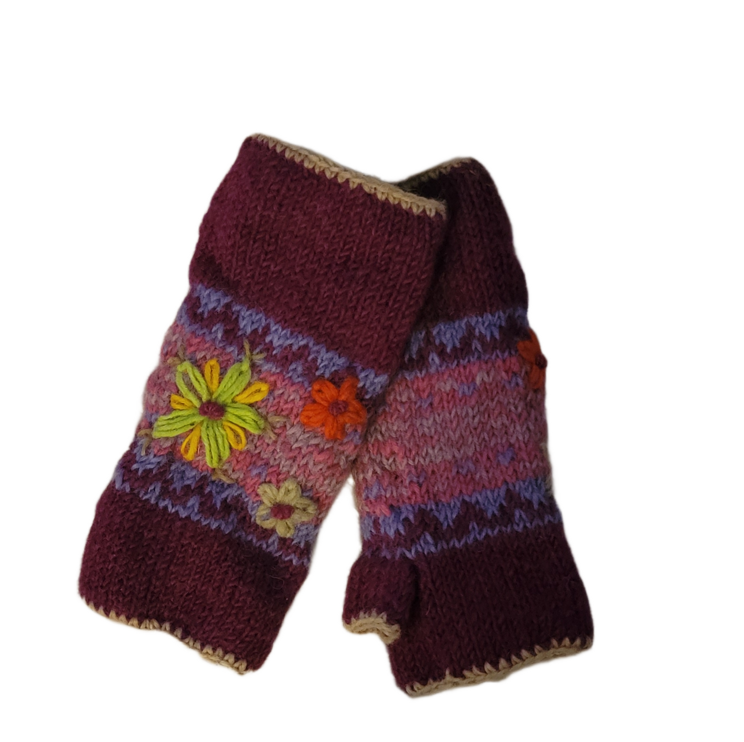 Flower Embroidered Knitted Wool Wrist Warmers
. - Premium  from Nepsera Collection - Just $20.00! Shop now at Nepsera Collection