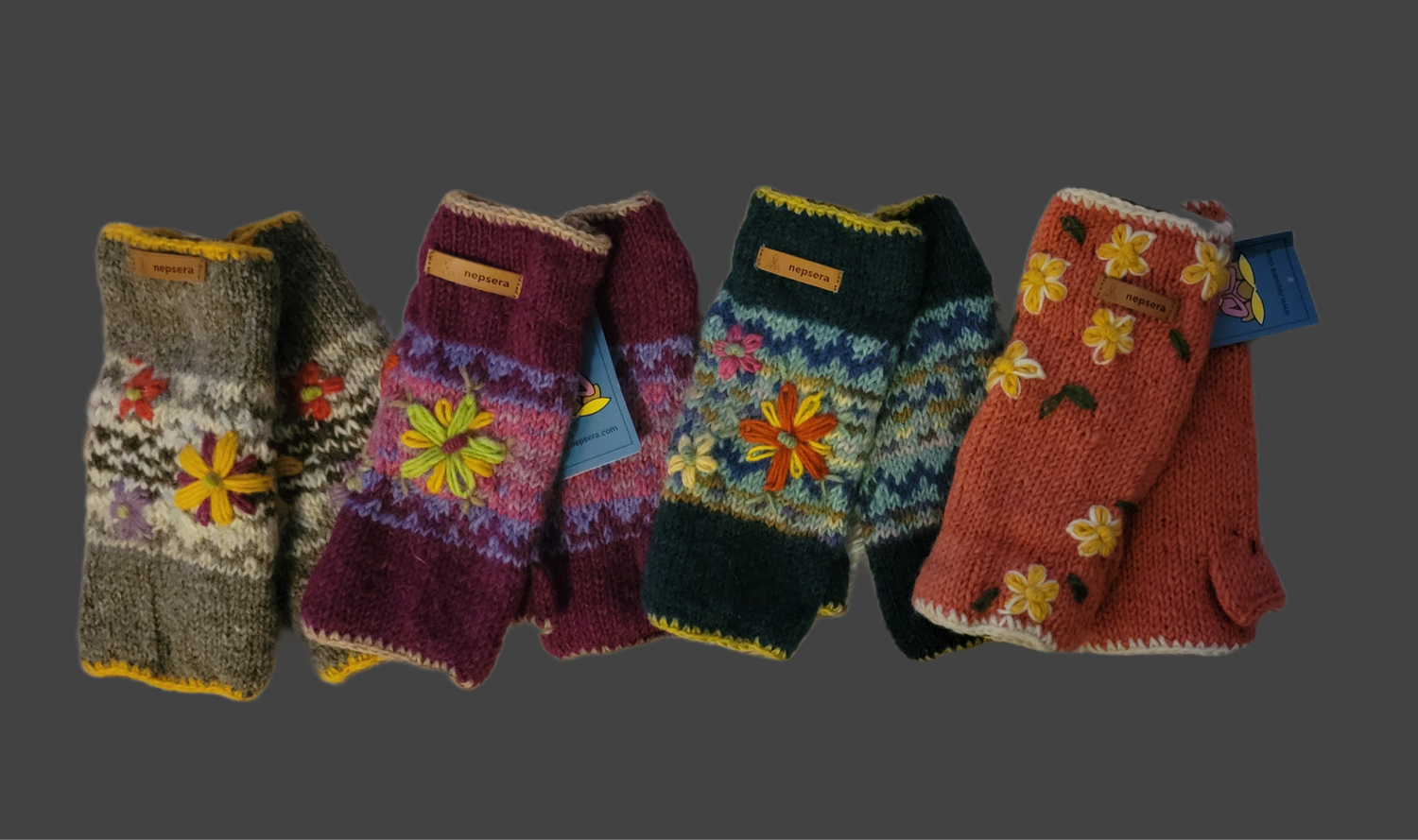 Flower Embroidered Knitted Wool Wrist Warmers
. - Premium  from Nepsera Collection - Just $20.00! Shop now at Nepsera Collection