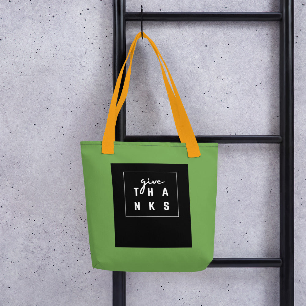 Give Thanks Printed Tote bag - Premium from Nepsera Collection - Just $25.00! Shop now at Nepsera Collection