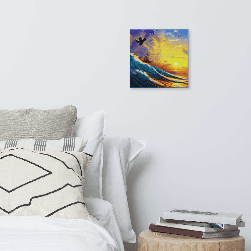 Bird Flying Over Sea Wave View Canvas - Premium  from Nepsera Collection - Just $33.00! Shop now at Nepsera Collection
