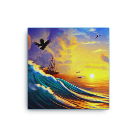 Bird Flying Over Sea Wave View Canvas - Premium  from Nepsera Collection - Just $33.00! Shop now at Nepsera Collection