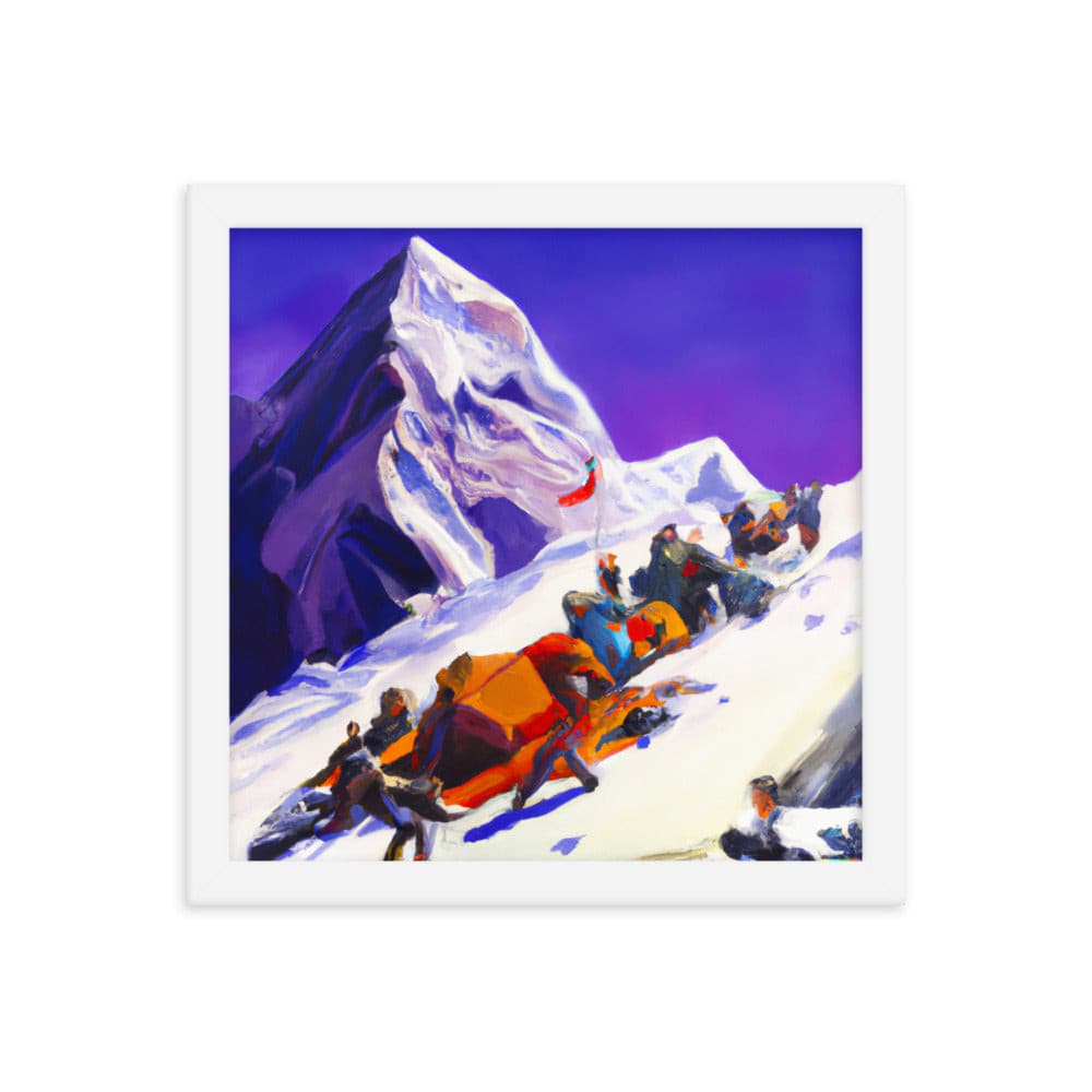 Campers on Mt Everest Base Camp Framed Poster - Premium from Nepsera Collection - Just $48.00! Shop now at Nepsera Collection