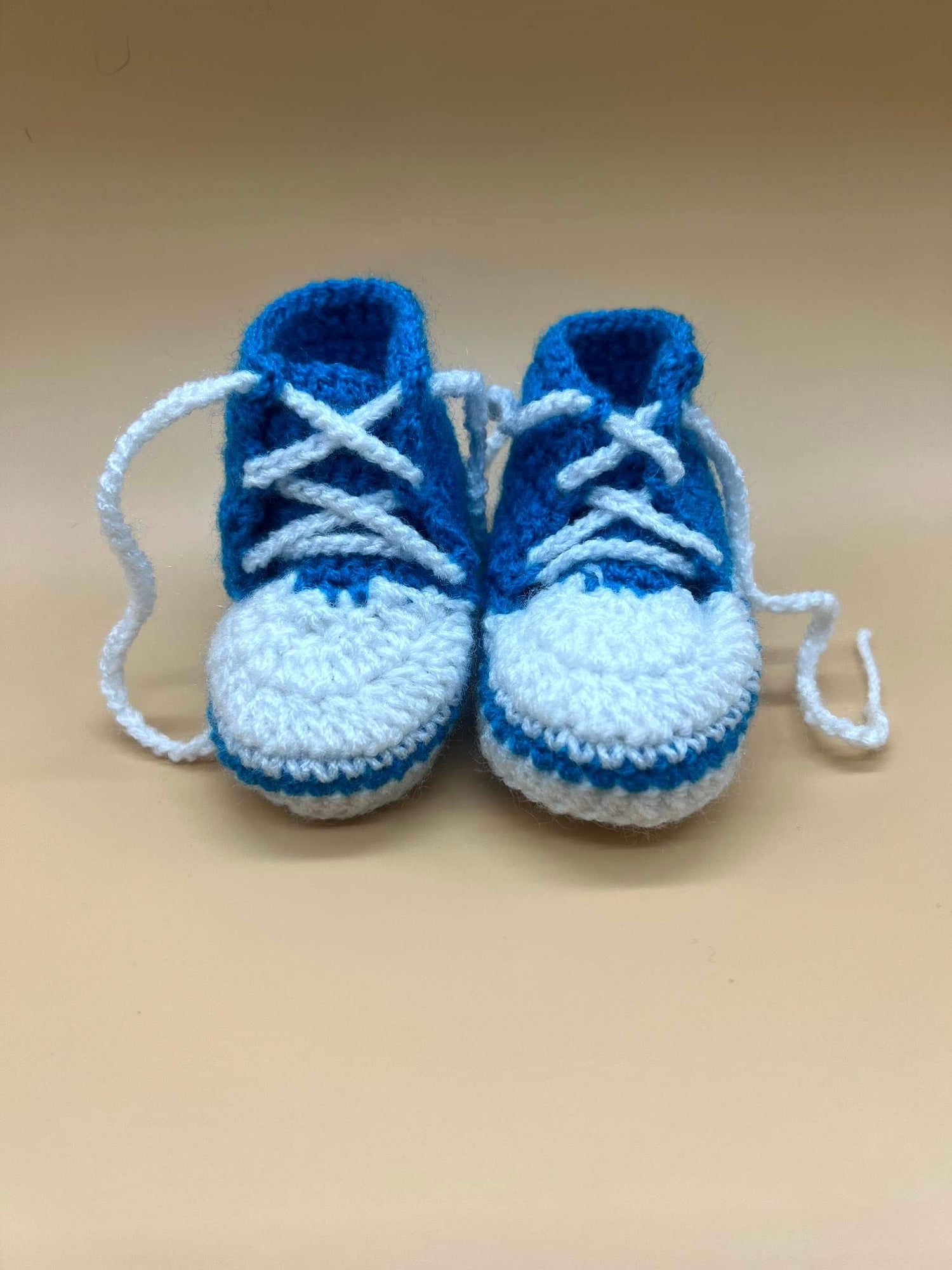Little baby shoes. Hand knitted first sneakers for newborn boy or girl. Crochet handmade bootees. - Premium  from Aamui Nepal - Just $20.00! Shop now at Nepsera Collection