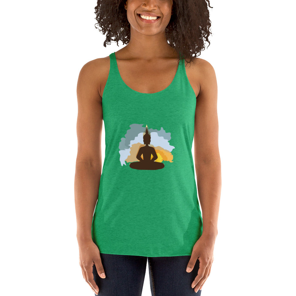 Meditating Buddha Yoga Women's Racerback Tank - Premium from Nepsera Collection - Just $25.00! Shop now at Nepsera Collection