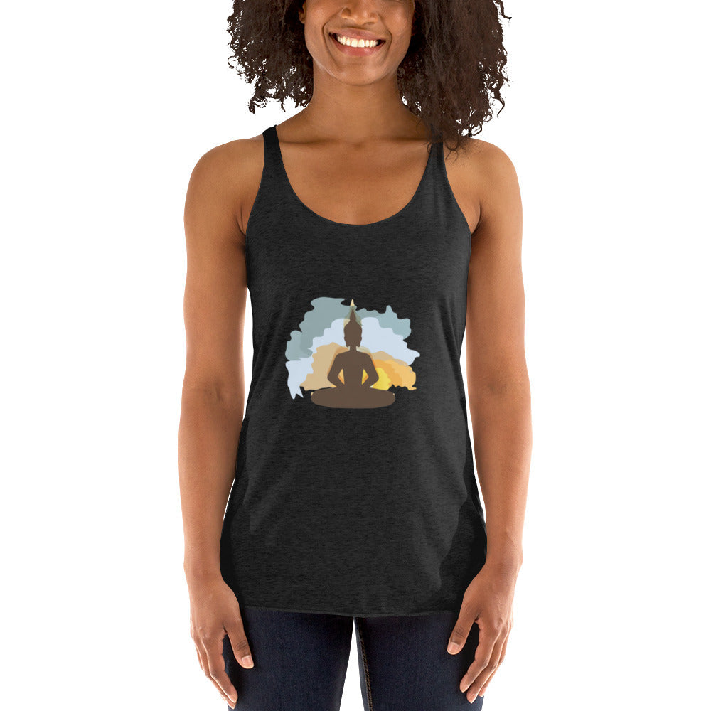 Meditating Buddha Yoga Women's Racerback Tank - Premium from Nepsera Collection - Just $25.00! Shop now at Nepsera Collection