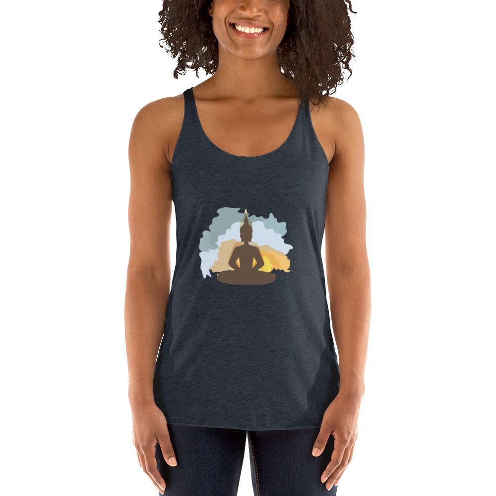 Meditating Buddha Yoga Women's Racerback Tank - Premium from Nepsera Collection - Just $25.00! Shop now at Nepsera Collection