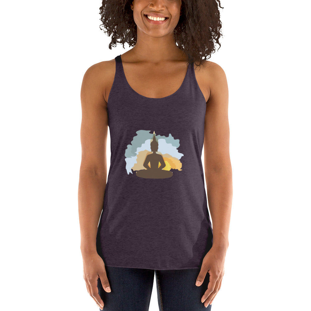 Meditating Buddha Yoga Women's Racerback Tank - Premium from Nepsera Collection - Just $25.00! Shop now at Nepsera Collection