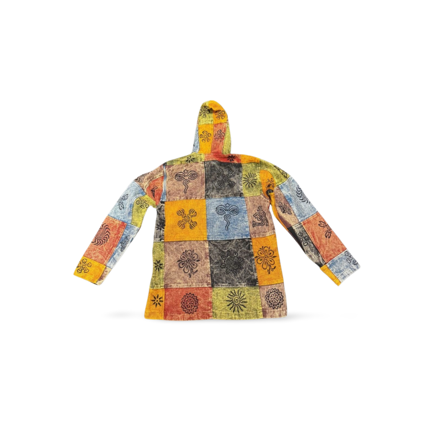 Cotton Patchwork Stonewashed Warm Winter Jacket is 100% handmade by creative artisans in Nepal. It is block-printed with vibrant colors. - Premium  from Nepsera Collection - Just $30! Shop now at Nepsera Collection