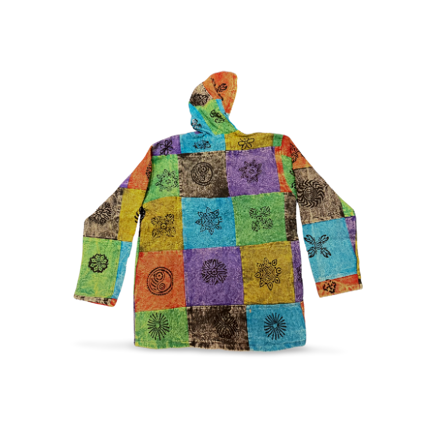 Cotton Patchwork Stonewashed Warm Winter Jacket is 100% handmade by creative artisans in Nepal. It is block-printed with vibrant colors. - Premium  from Nepsera Collection - Just $30! Shop now at Nepsera Collection