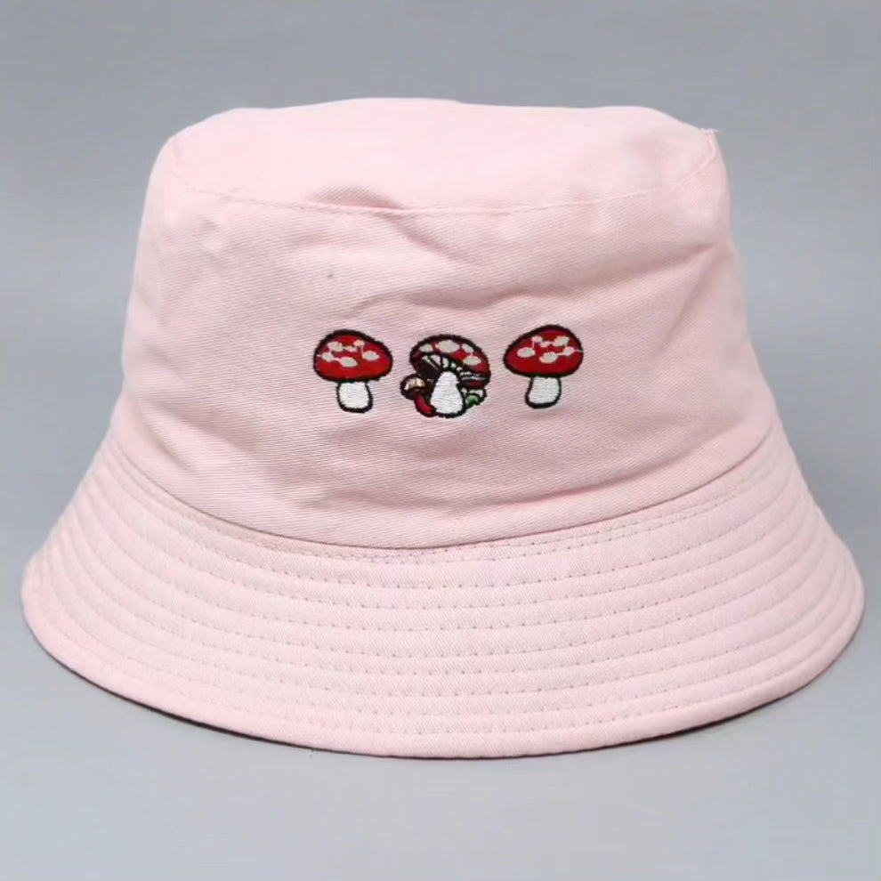 Embroidered Mushroom Reversible Bucket Hat - Premium bucket hat from Nepsera Collection - Just $20.00! Shop now at Nepsera Collection