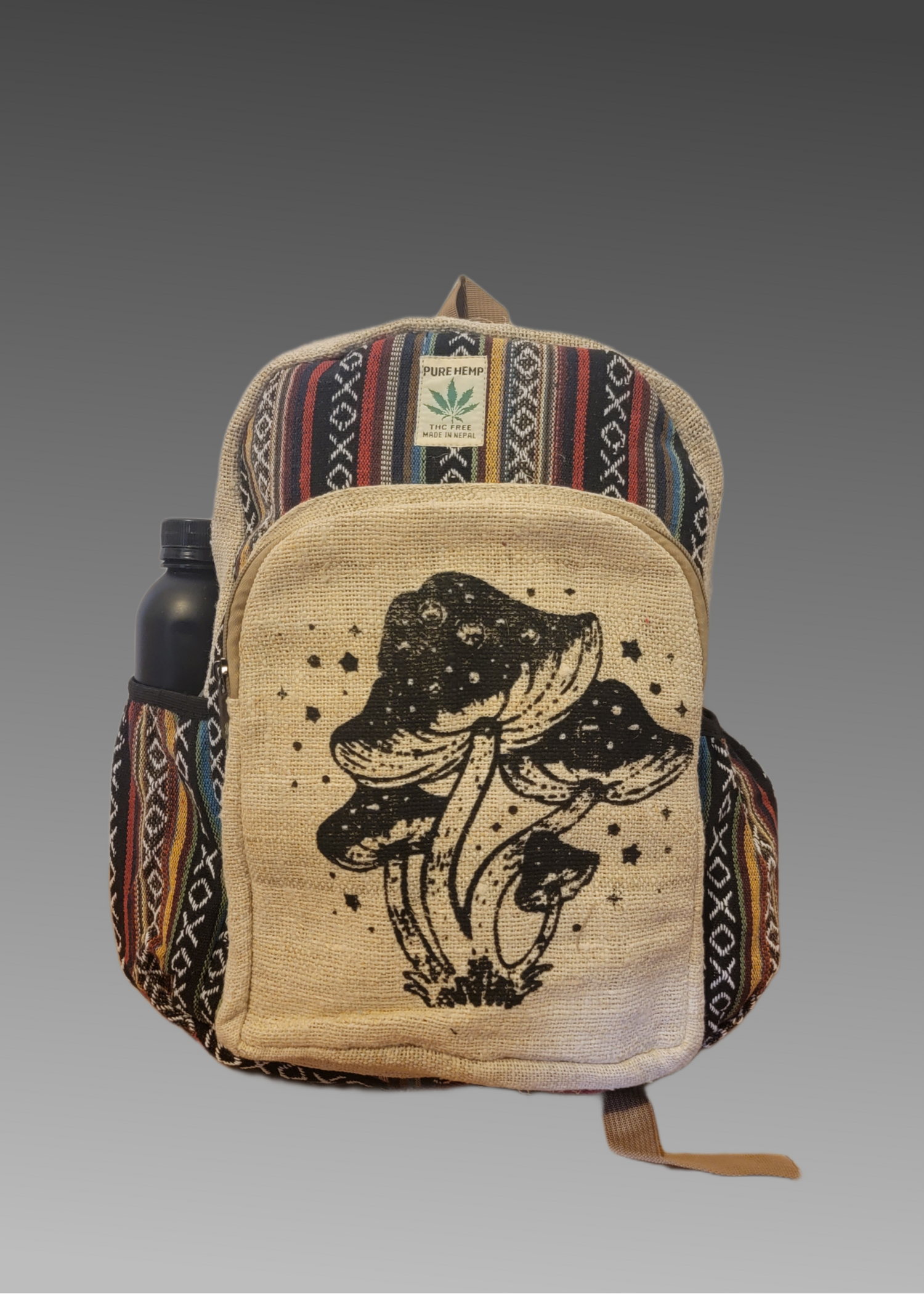 Mushroom Printed Hemp Bagpack - Premium Bagpack from Nepsera Collection - Just $45! Shop now at Nepsera Collection