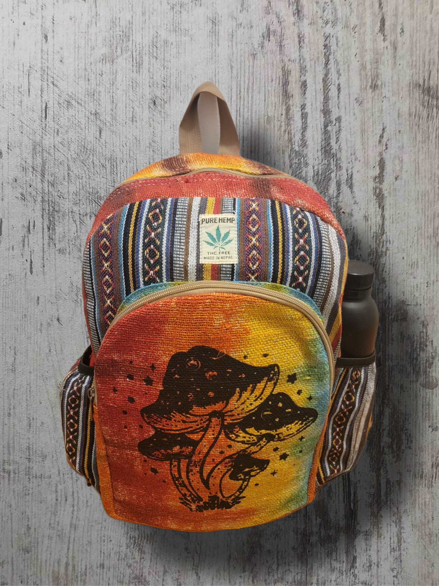 Tye Dye Mushroom Printed Hemp Bagpack - Premium  from Nepsera Collection - Just $35.00! Shop now at Nepsera Collection