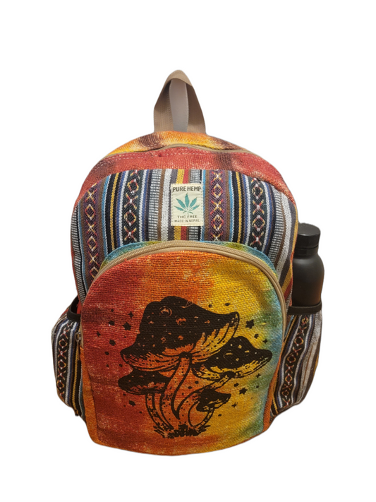 Tye Dye Mushroom Printed Hemp Bagpack - Premium Bagpack from Nepsera Collection - Just $35! Shop now at Nepsera Collection