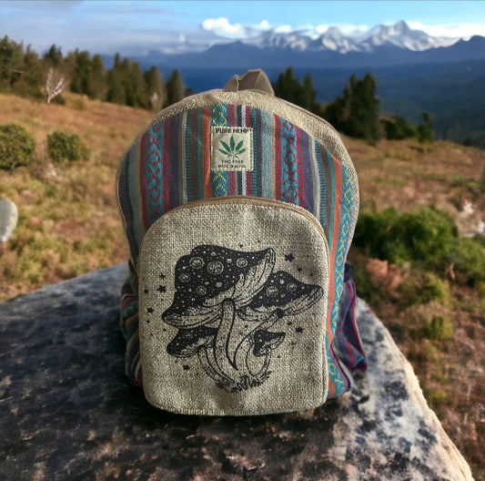 Mushrooms printed biho hippie Mid-Size bagpack - Premium from Nepsera Collection - Just $35.00! Shop now at Nepsera Collection