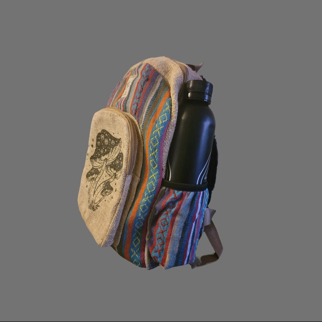 Mushrooms printed biho hippie Mid-Size bagpack - Premium  from Nepsera Collection - Just $35.00! Shop now at Nepsera Collection