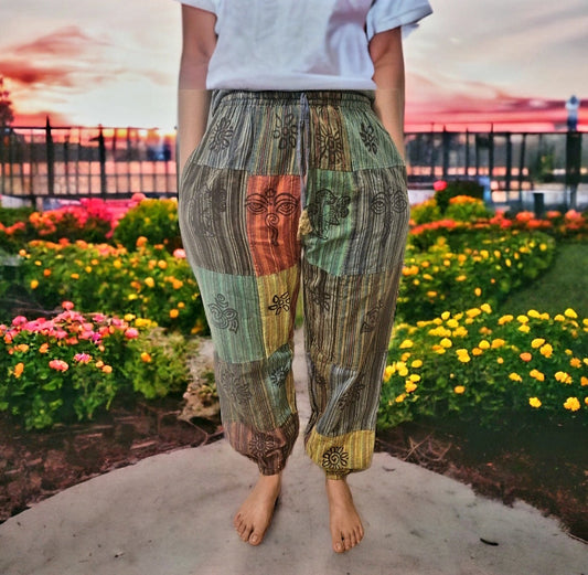 Patchwork Casual Cotton Trousers Hippie Yoga Pants Festival - Premium  from Nepsera Collection - Just $25! Shop now at Nepsera Collection