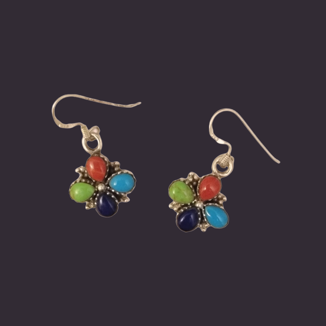 Handmade Aged Sterling Silver Multicolor Earrings. - Premium  from Nepsera Collection - Just $20.00! Shop now at Nepsera Collection