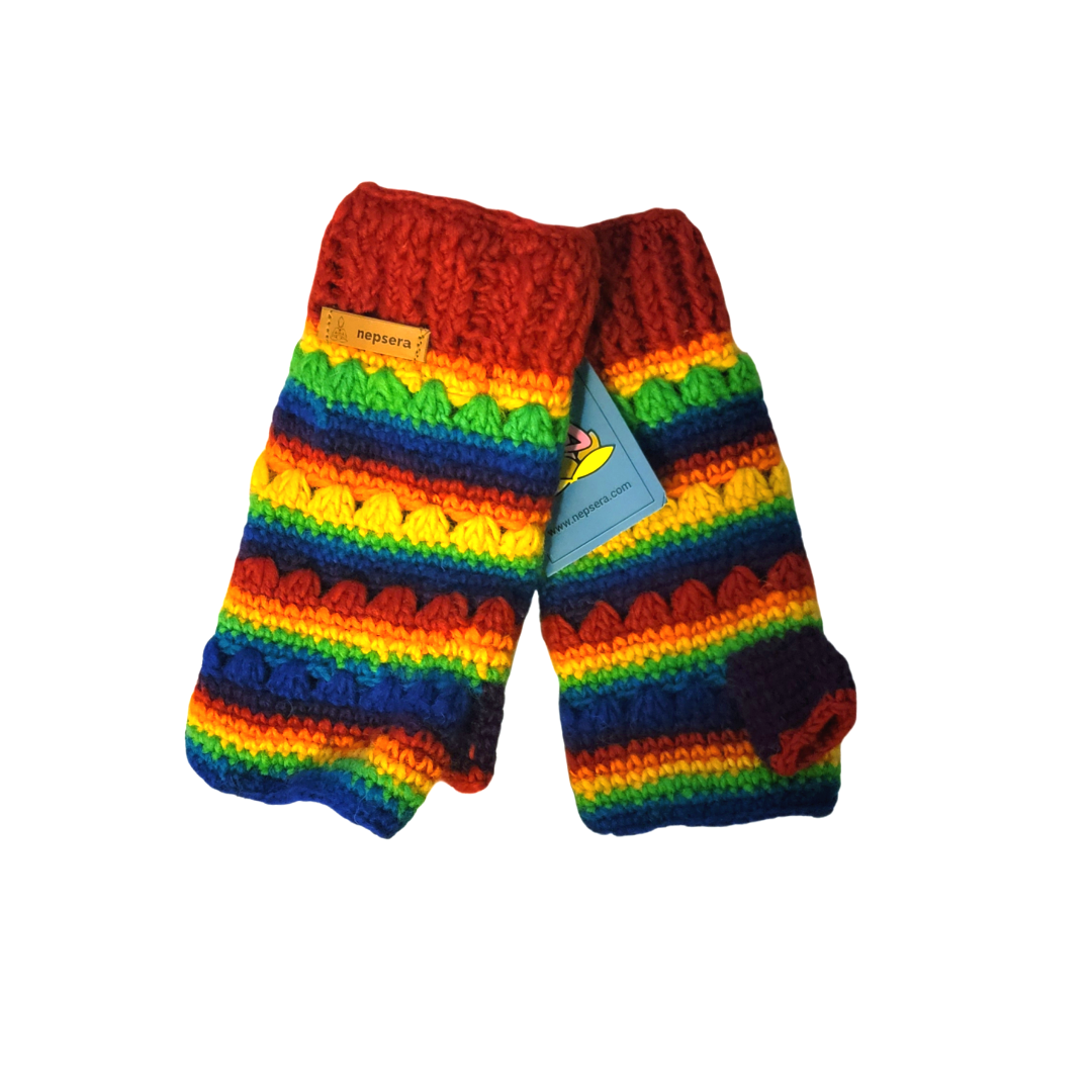 Rainbow Color Fingerless Wool Knitted Gloves - Premium  from Nepsera Collection - Just $20.00! Shop now at Nepsera Collection