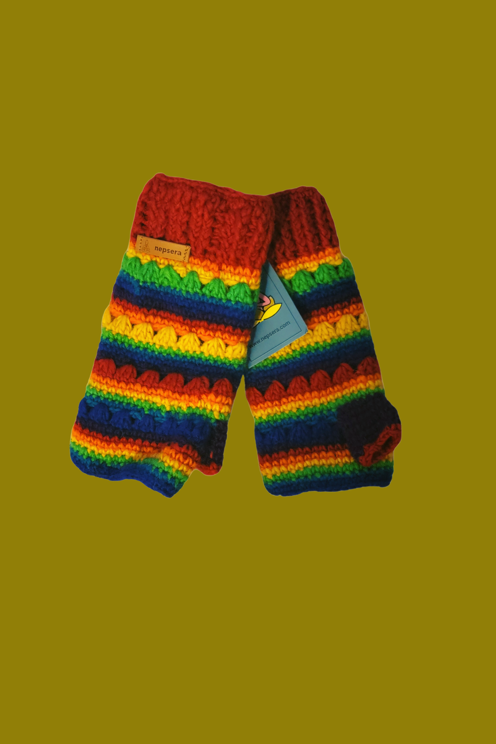 Rainbow Color Fingerless Wool Knitted Gloves - Premium  from Nepsera Collection - Just $20.00! Shop now at Nepsera Collection