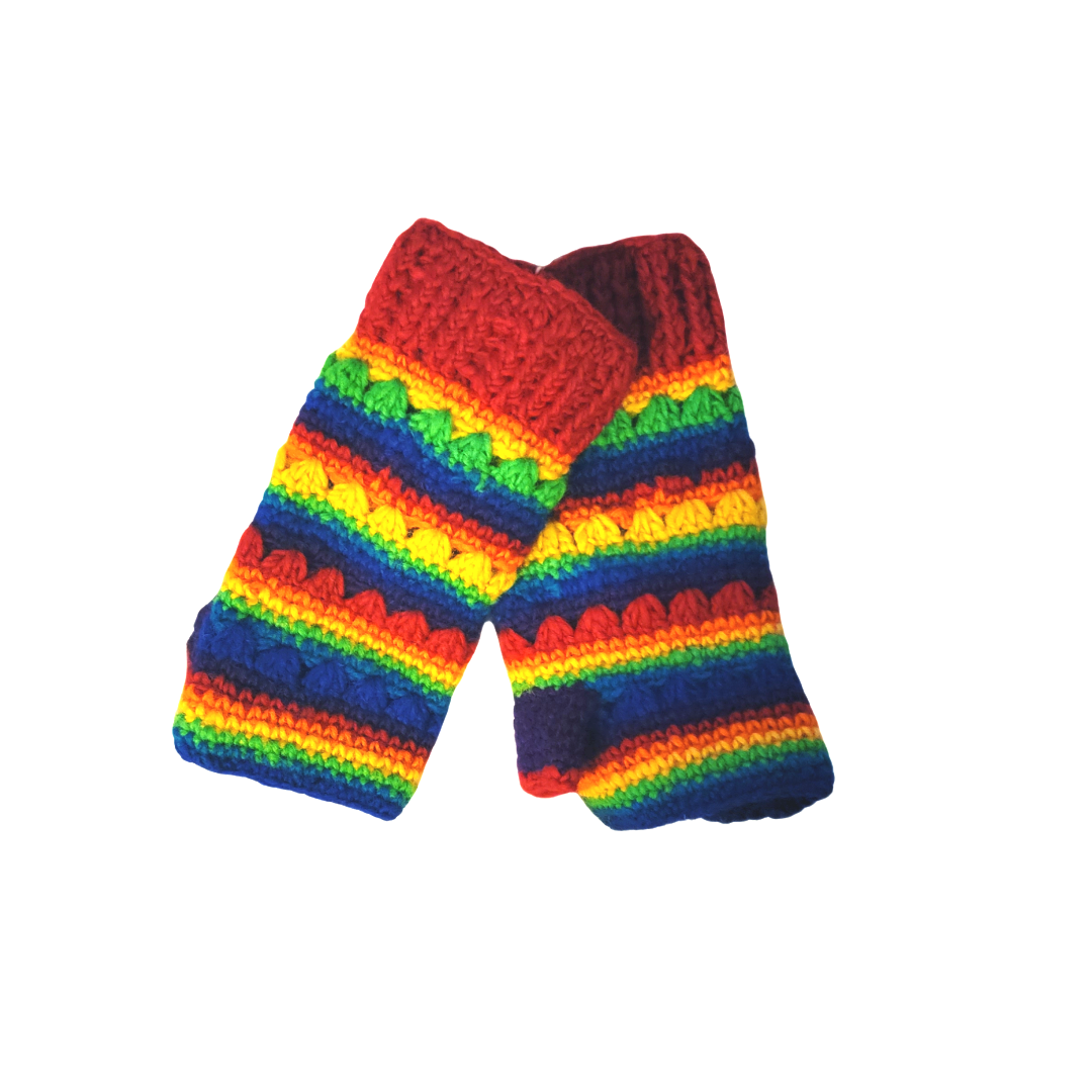 Rainbow Color Fingerless Wool Knitted Gloves - Premium  from Nepsera Collection - Just $20.00! Shop now at Nepsera Collection