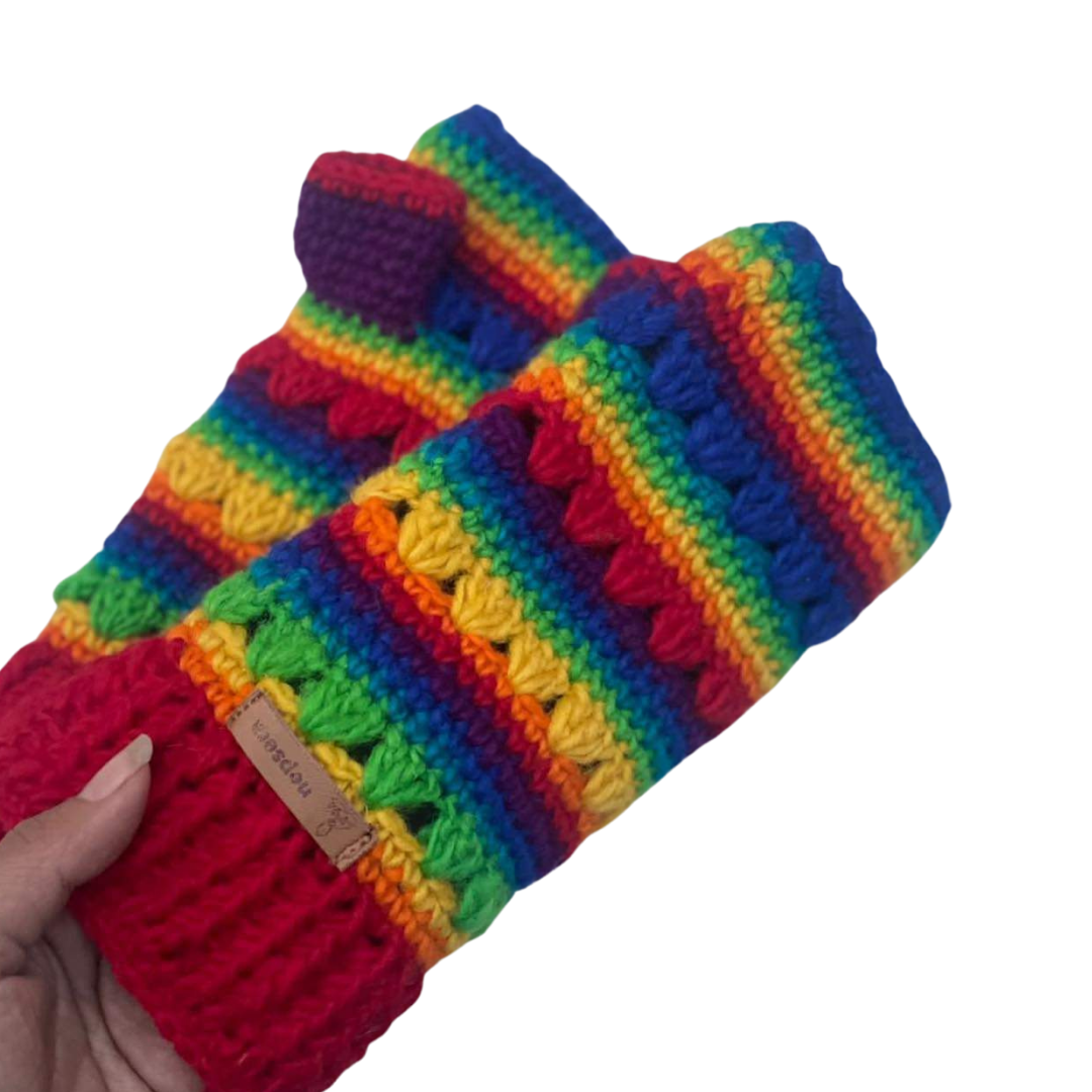 Rainbow Color Fingerless Wool Knitted Gloves - Premium  from Nepsera Collection - Just $20.00! Shop now at Nepsera Collection