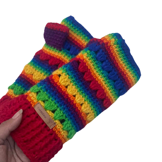 Rainbow Color Fingerless Wool Knitted Gloves - Premium from Nepsera Collection - Just $20.00! Shop now at Nepsera Collection