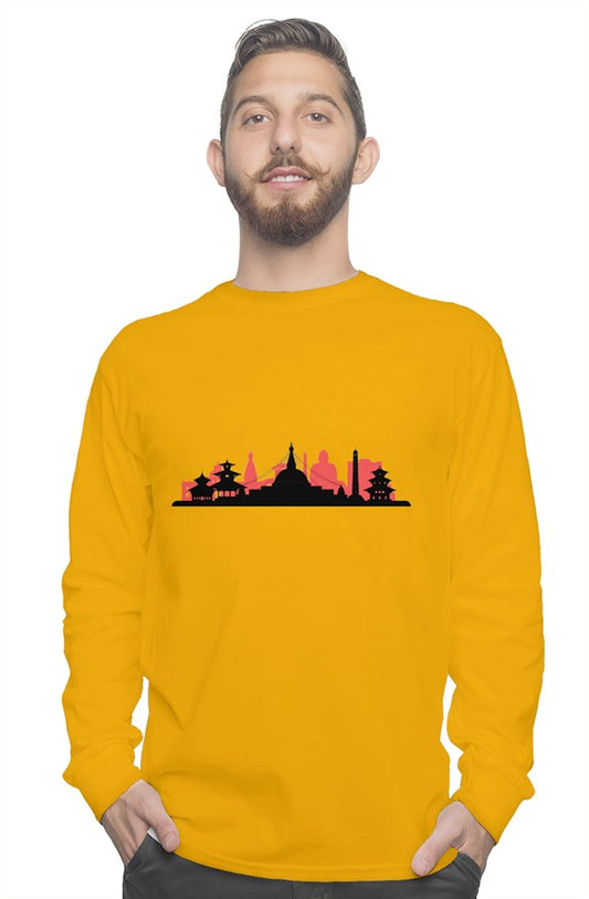 Graphic Nepal Art long sleeve tee - Premium sweatshirts from Nepsera Collection - Just $26.48! Shop now at Nepsera Collection