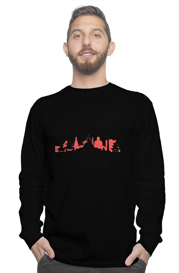 Graphic Nepal Art long sleeve tee - Premium tshirt from Nepsera Collection - Just $26.48! Shop now at Nepsera Collection