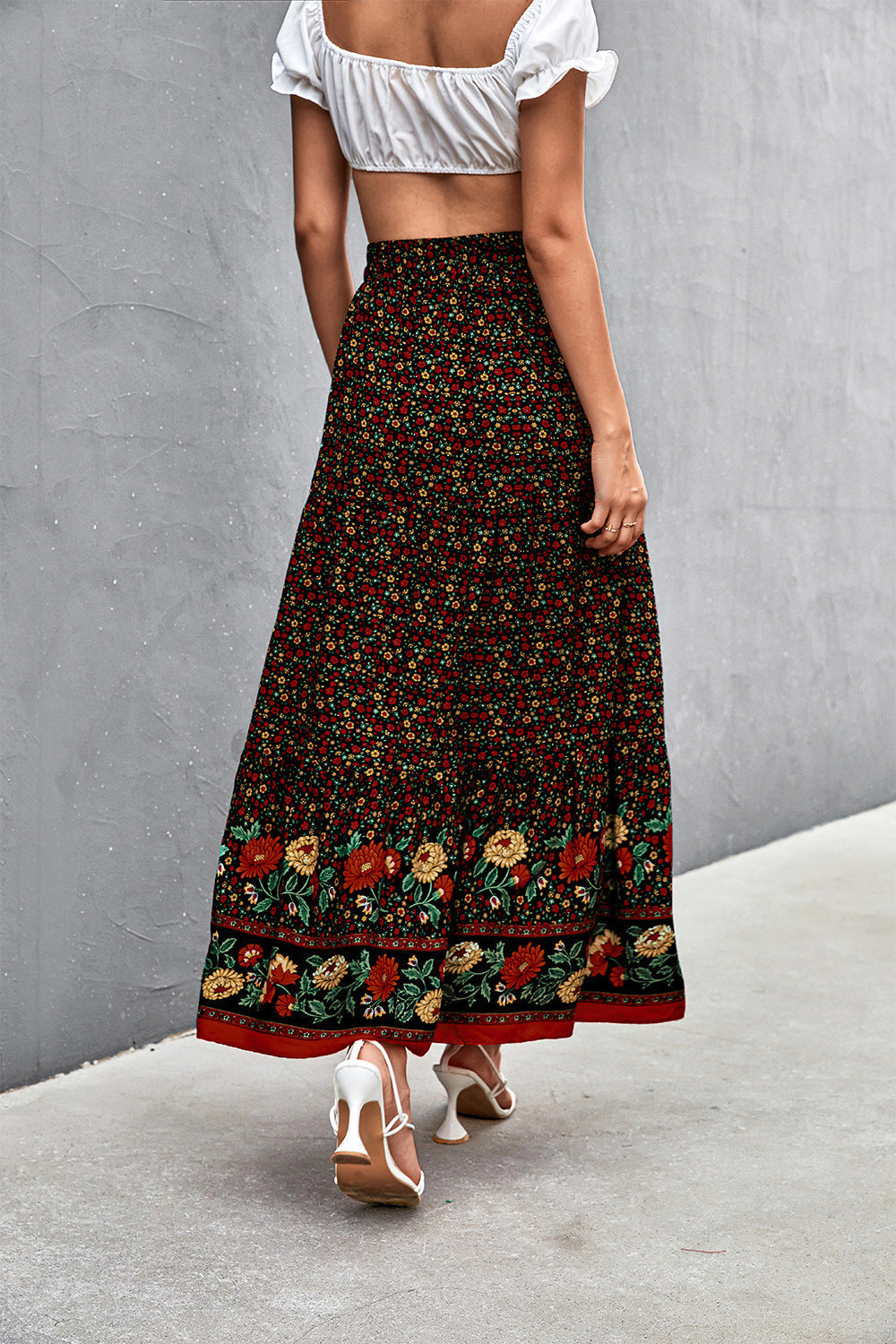 Floral Tied Maxi Skirt - Premium Boho from Nepsera Collection - Just $30.00! Shop now at Nepsera Collection