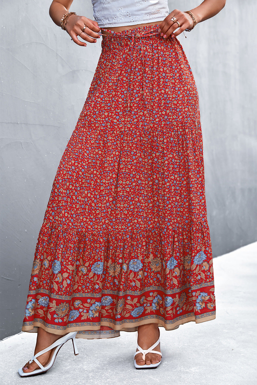 Floral Tied Maxi Skirt - Premium Boho from Nepsera Collection - Just $30.00! Shop now at Nepsera Collection