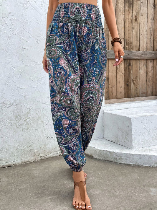 Printed Smocked Waist Pants - Premium Apparel & Accessories from Nepsera Collection - Just $25.00! Shop now at Nepsera Collection