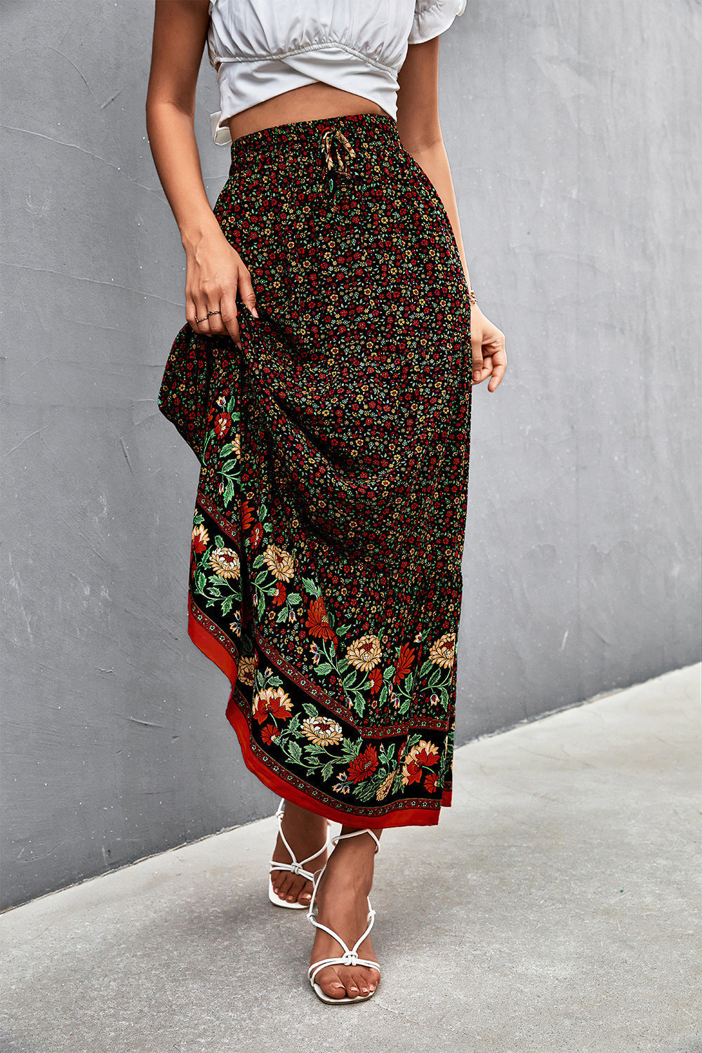 Floral Tied Maxi Skirt - Premium Boho from Nepsera Collection - Just $30.00! Shop now at Nepsera Collection