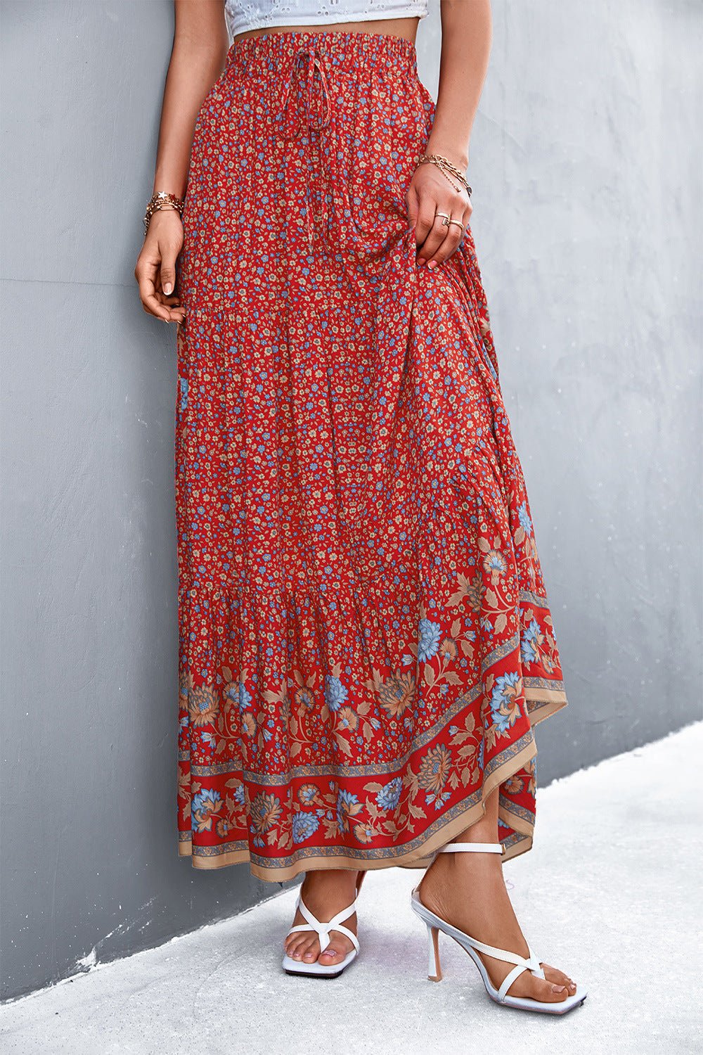 Floral Tied Maxi Skirt - Premium Boho from Nepsera Collection - Just $30.00! Shop now at Nepsera Collection